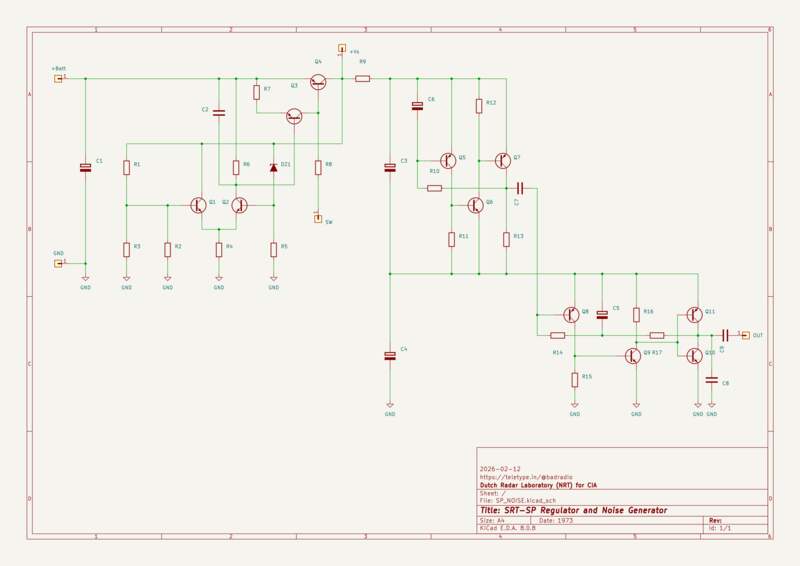 SRT-SP CIA Bug Schematic Diagram: Voltage Regulator and Noise Generator